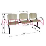 Ławka ISO WOOD - 3 siedziska - 2