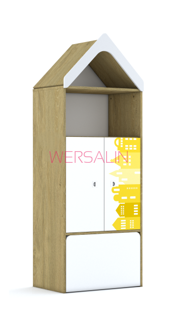 Regał Blox Houses 70 4P 2F2 z skrzynią i daszkiem