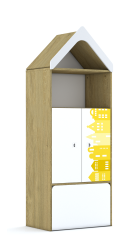 Regał Blox Houses 70 4P 2F2 z skrzynią i daszkiem