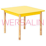 Stolik drewniany KWADRATOWY bukowy i kolorowy - 2