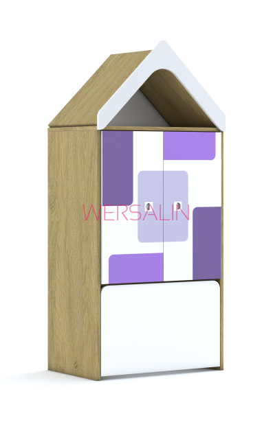 Regał Blox Pastel 70 3P 2F2 z daszkiem i skrzynią