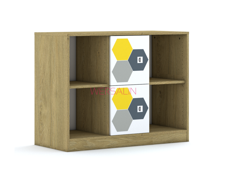 Regał Blox Hex Yellow Grey 110 2PP 2F1