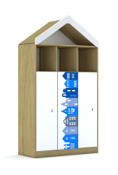 Regał Blox Houses 110 4PP 3F3 z daszkiem