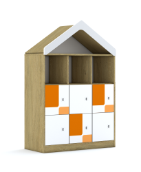 Regał Blox Pastel 110 3PP 6F1 z daszkiem