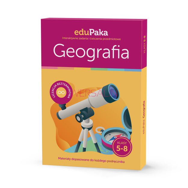 eduPaka Interaktywne zadania i ćwiczenia przedmiotowe GEOGRAFIA, klasa 5-8