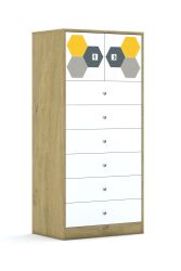 Szafa Blox Hex Yellow Grey 70 4P 2F1 6S