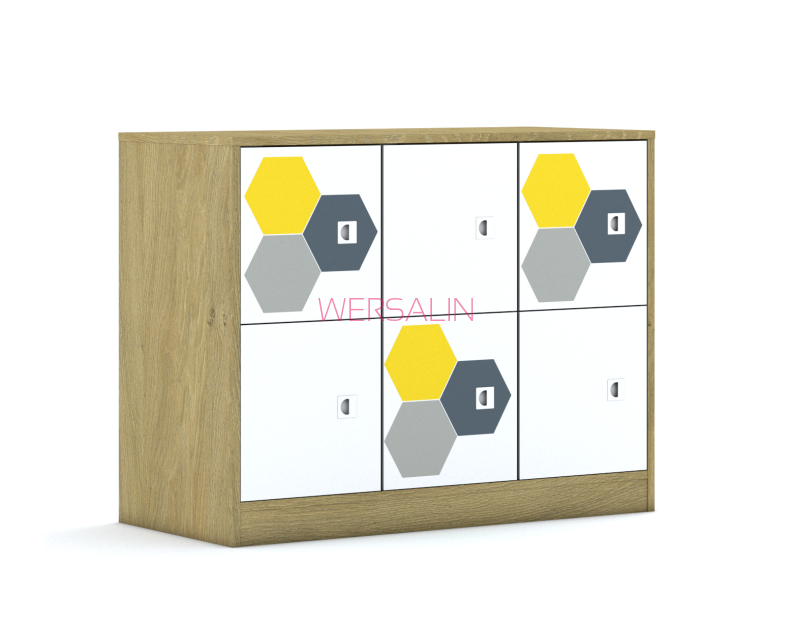 Szafa Blox Hex Yellow Grey 110 2PP 6F1