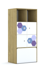 Regał Blox Hex Violet Blue 70 4PP 4F1 ze skrzynią