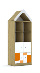 Regał Blox Pastel 70 4PP 4F1 z daszkiem