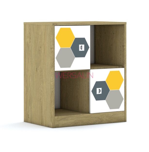 Szafa Blox Hex Yellow Grey 70 2PP 2F1