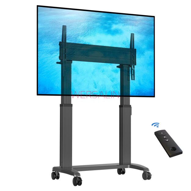 Elegancki stojak na kółkach z regulacją wysokości do monitorów interaktywnych