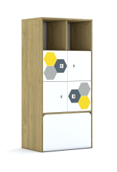 Regał Blox Hex Yellow Grey 70 4PP 4F1 ze skrzynią