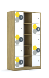 Regał Blox Hex Yellow Grey 110 5PP 10F1