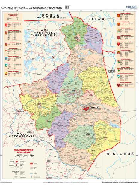 Województwo podlaskie - mapa administracyjna