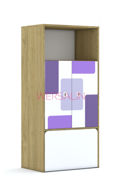 Regał Blox Pastel 70 4P 2F2 z skrzynią