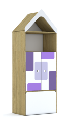 Regał Blox Pastel 70 4P 2F2 z daszkiem i skrzynią