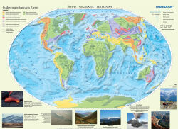 Świat - geologia i tektonika - mapa ścienna