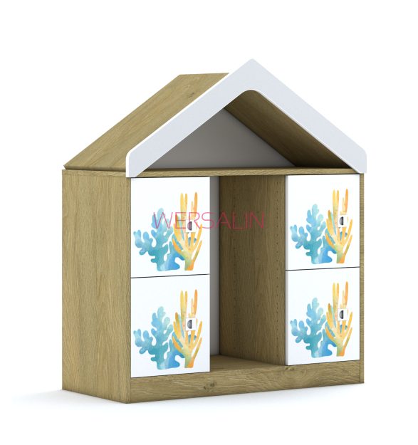 Regał na pojemniki Blox Ocean 110 2PG 4F1 z daszkiem