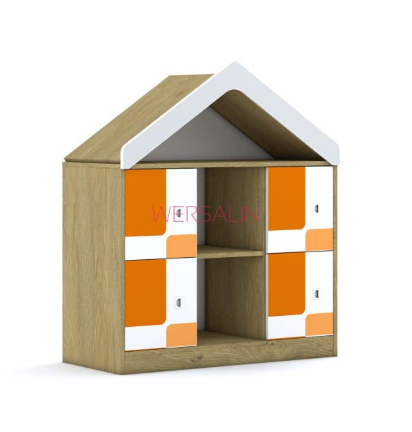 Regał Blox Pastel 110 2PP 4F1 z daszkiem