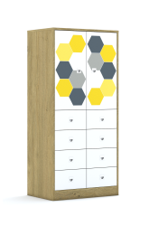 Szafa Blox Hex Yellow Grey 70 4PP 2F2 8SB