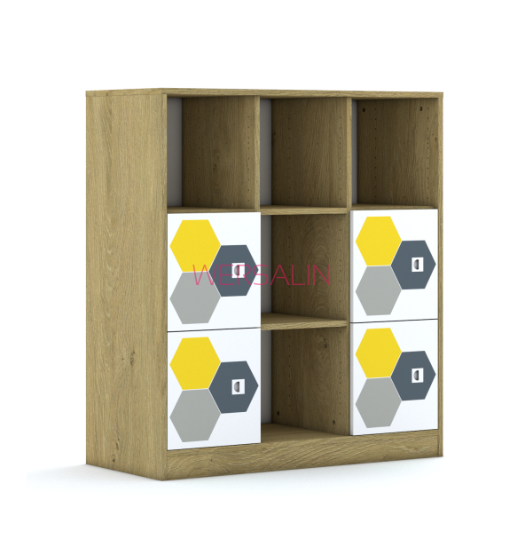 Regał Blox Hex Yellow Grey 110 3PP 4F1