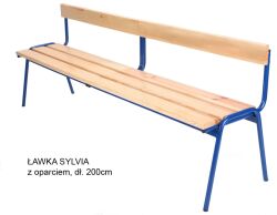 ławka SYLVIA dł 100 lub 200 cm z oparciem wys. 4, 5, 6