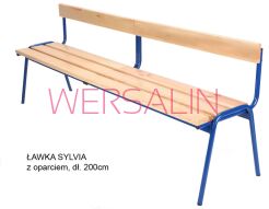 ławka SYLVIA dł 100 lub 200 cm z oparciem wys. 4, 5, 6