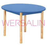 Stolik drewniany OKRĄGŁY  bukowy i kolorowy - 2