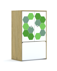 Regał Blox Hex Green 70 3P 2F2 z skrzynią