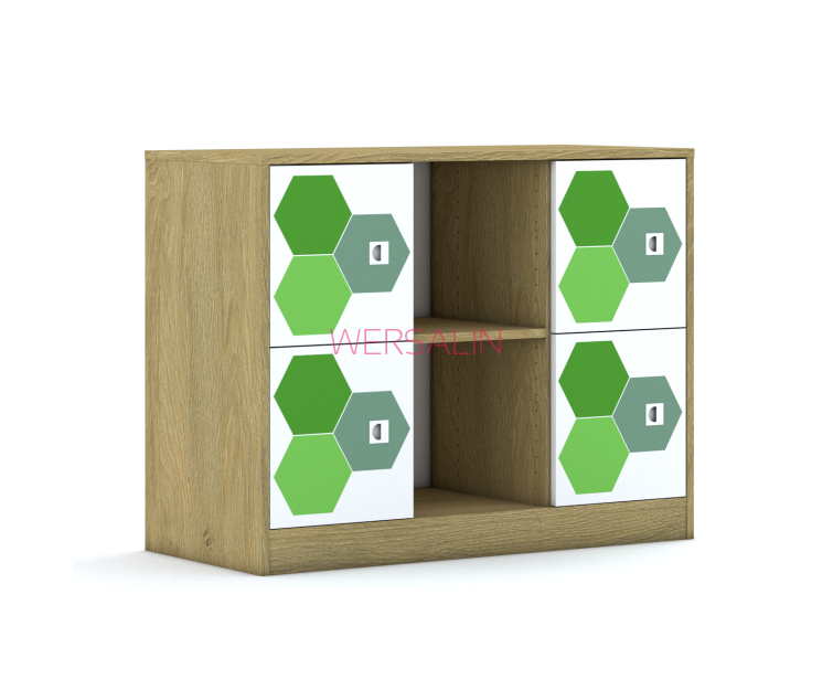 Regał Blox Hex Green 110 2PP 4F1