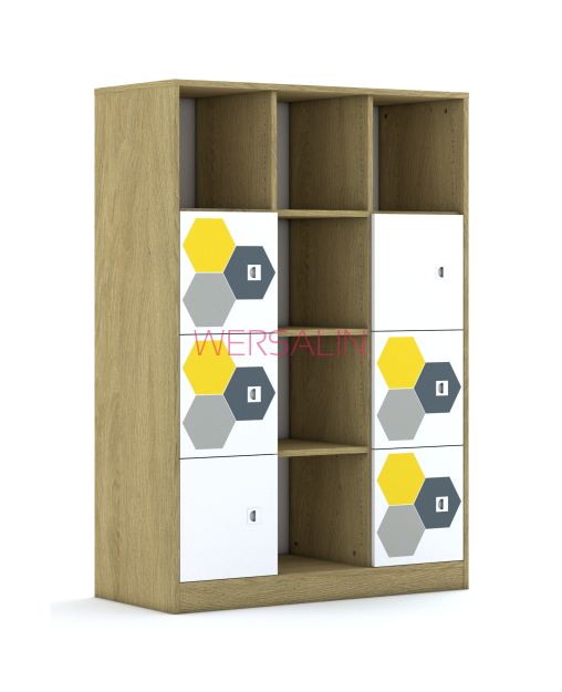 Regał Blox Hex Yellow Grey 110 4PP 6F1