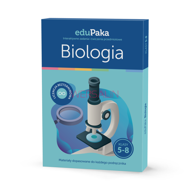 eduPaka Interaktywne zadania i ćwiczenia przedmiotowe BIOLOGIA, klasa 5-8