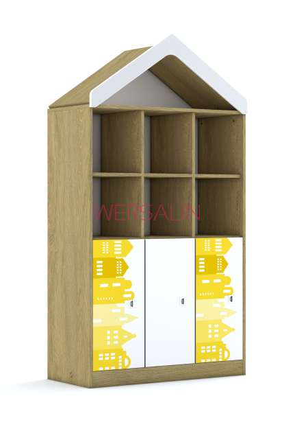 Regał Blox Houses 110 4PP 3F2 z daszkiem