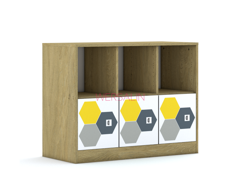 Regał Blox Hex Yellow Grey 110 2PP 3F1