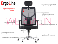 Fotel obrotowy Cartiz podstawa chromowana - 6