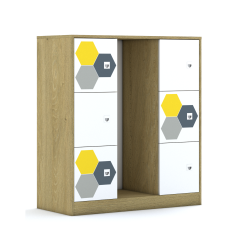 Regał na pojemniki Blox Hex Yellow Grey 110 3PG 6F1