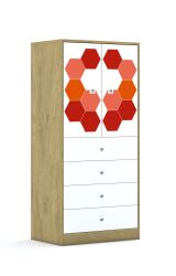 Szafa Blox Hex Red 70 4P 2F2 4S