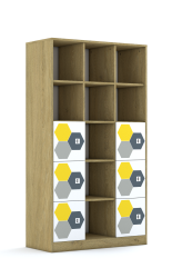 Regał Blox Hex Yellow Grey 110 5PP 6F1