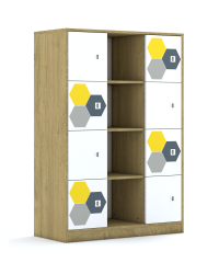 Regał Blox Hex Yellow Grey 110 4PP 8F1