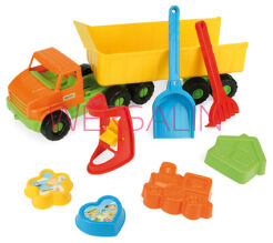 CITY TRUCK Z NACZEPĄ 68cm Z KPL. DO PIASKU