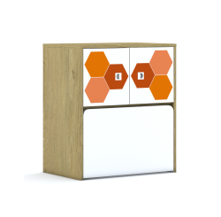 Regał Blox Hex Red 70 2PP 2F1 z skrzynią
