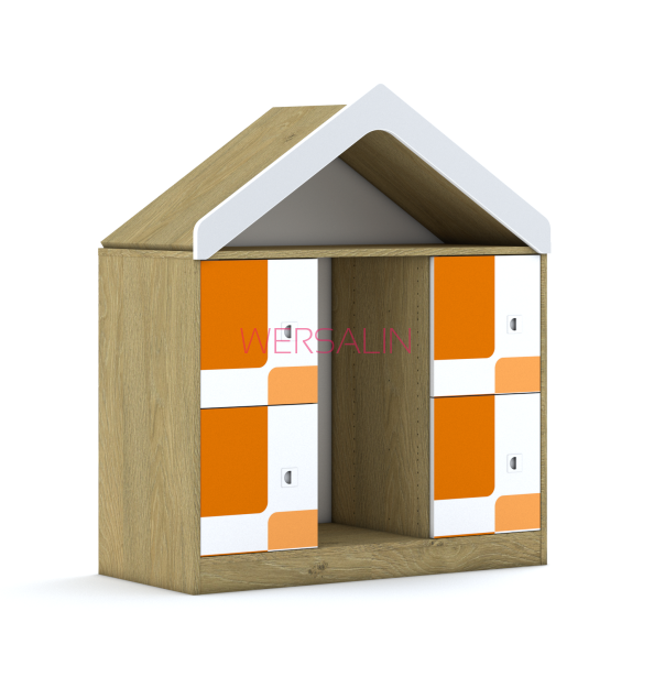 Regał na pojemniki Blox Pastel 110 2PG 4F1 z daszkiem