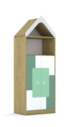 Regał Blox Pastel 70 4P 2F3 z daszkiem