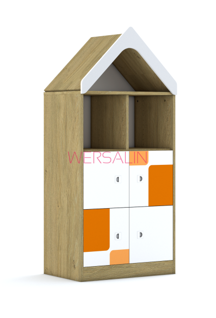 Regał Blox Pastel 70 3PP 4F1 z daszkiem