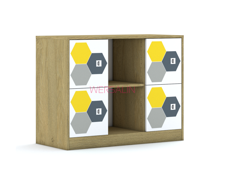 Regał Blox Hex Yellow Grey 110 2PP 4F1