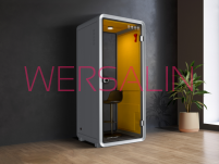 Kabina akustyczna do biura jednoosobowa Small Booth  biały/żółty 3D - 2