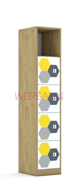 Regał Blox Hex Yellow Grey 40 5P 4F1