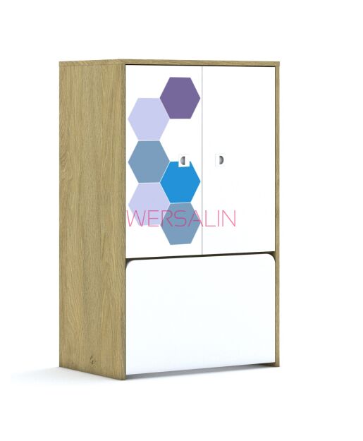 Regał Blox Hex Violet Blue 70 3P 2F2 z skrzynią