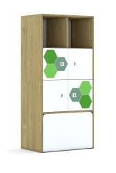 Regał Blox Hex Green 70 4PP 4F1 ze skrzynią