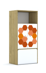 Regał Blox Hex Red 70 4P 2F2 ze skrzynią